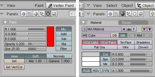 Painting and exporting smooth vertex colors in Blender